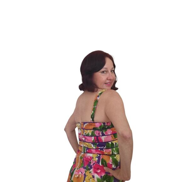 Vintage 90s SPENCE Corset Floral Spring Dress Bodycon SZ 6 - Picture 11 of 13